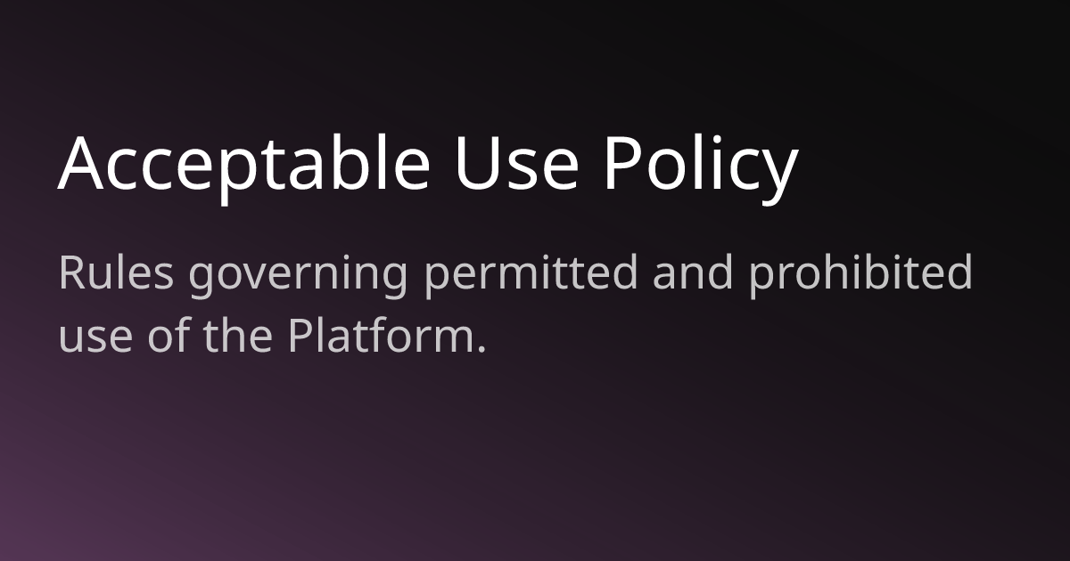 Acceptable Use Policy